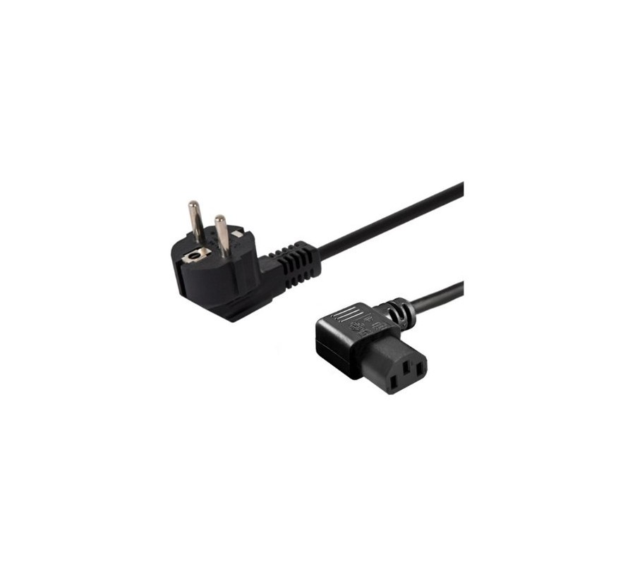cable alimentacion angular 1.2m schuko-iec c13 1.2m 3 pines negro macho