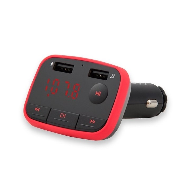 transmisor fm coche con cargador 2.4a savio tr-10 manos libres micro sd bluetooth 5.0