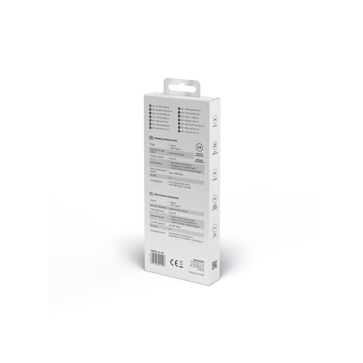 cable usb(a) - usb(c) carga rapida 1m savio cl-126 1m blanco 5a tecnologia qc