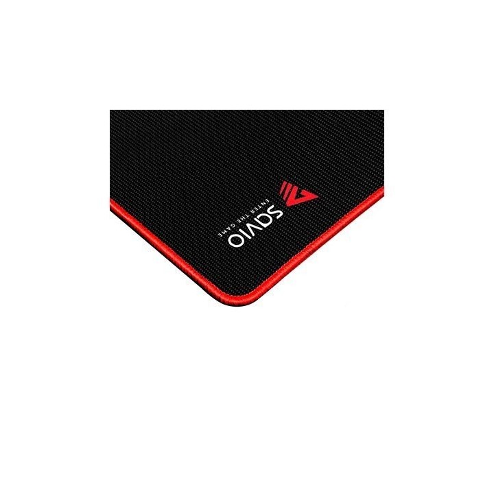 alfombrilla gaming xl 900x400x3mm savio gtdxl antideslizante base de goma negro y rojo