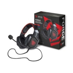 auriculares gaming savio forge jack 3.5 mm + usb multiplataforma  cable 2.2m luz led roja
