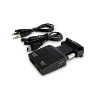 adaptador vga (m) - hdmi (h) savio cl-145 1080p negro 1.4 dc 5v 6000ma