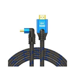 cable hdmi 2.1 (m) angular 8k savio cl-148 3m 3m macho a macho trenzado azul y negro hdr 8k