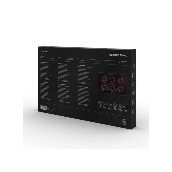 base refrigeradora 6 ventiladores savio cos-01 hasta 17.3 pulgadas negro 2usb(a) 2.0 6 niveles