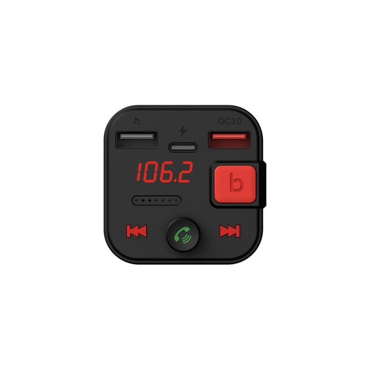 transmisor fm coche con carga rapida savio tr-15 manos libres bluetooth 5.3 reproductor usb