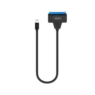 adaptador sata - usb(c) savio ak-69 usb 3.1 gen 1 negro 5 gbps