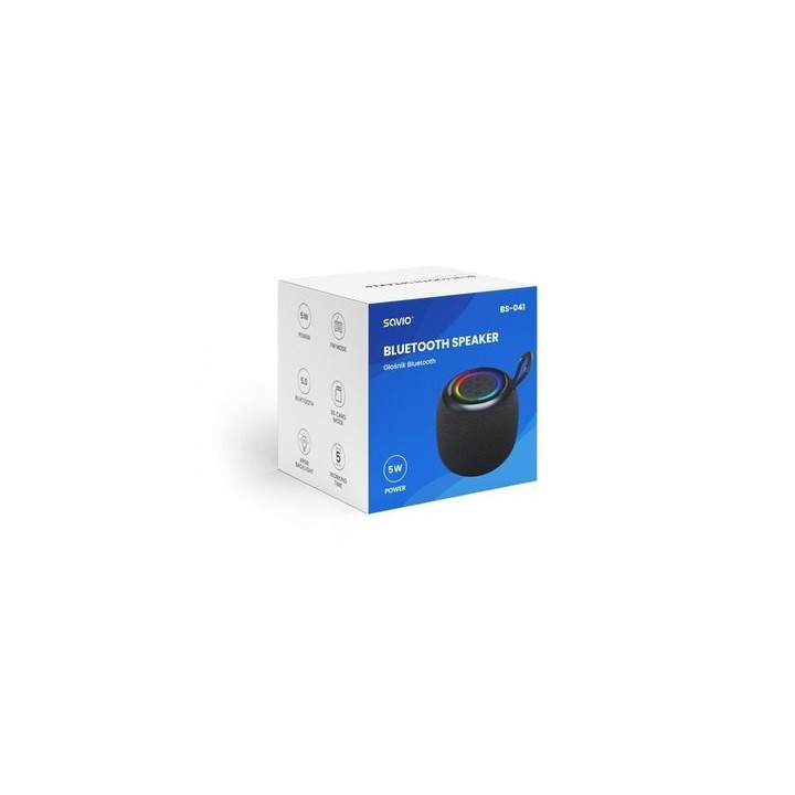 altavoz bluetooth 5.0 5w negro savio bs-041 alcance 10m autonomia 5h lector tarjetas