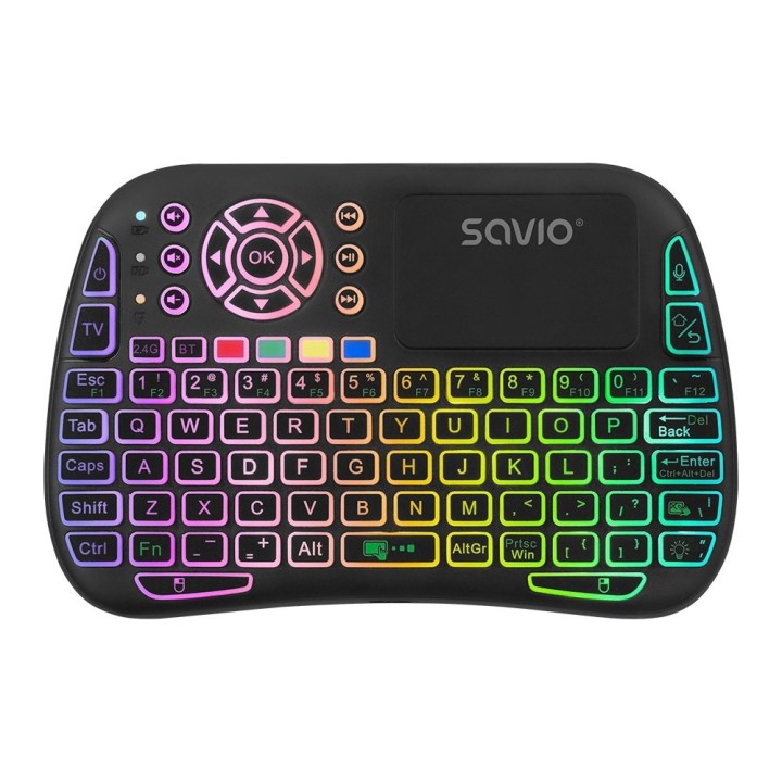 mini teclado inalambrico smart tv savio kw-04 teclado qwerty compatible con tv box y consolas