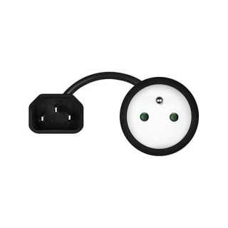 adaptador de corriente savio iec c14 - cee 7 5(e) 15cm 10a negro