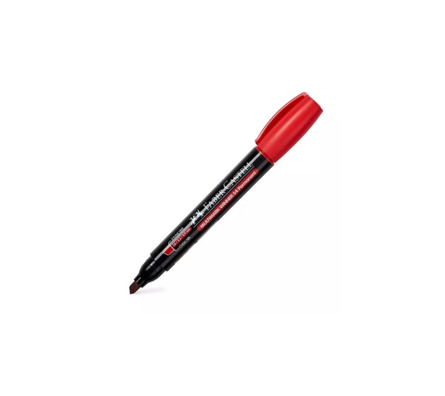 faber-castell marcador multimark winner 54-e rojo punta biselada y sin clip faber castell 153121