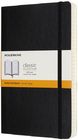 moleskine libreta clasica mayor grosor negra l (13x21cm) rayada tapa blanda moleskine qp616exp