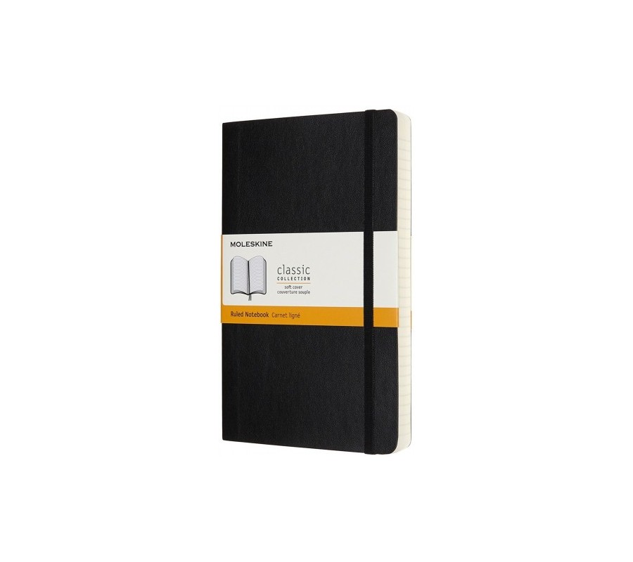 moleskine libreta clasica mayor grosor negra l (13x21cm) rayada tapa blanda moleskine qp616exp