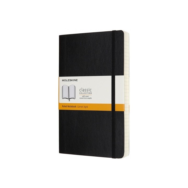 moleskine libreta clasica mayor grosor negra l (13x21cm) rayada tapa blanda moleskine qp616exp