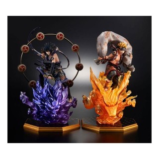 megahouse pack 2 figuras megahouse naruto shippuden naruto dios del viento + sasuke dios del trueno