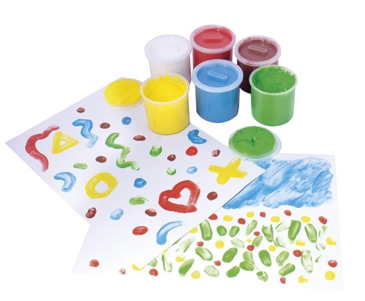 c.6 botes pintura dedos jovi 125ml surtido