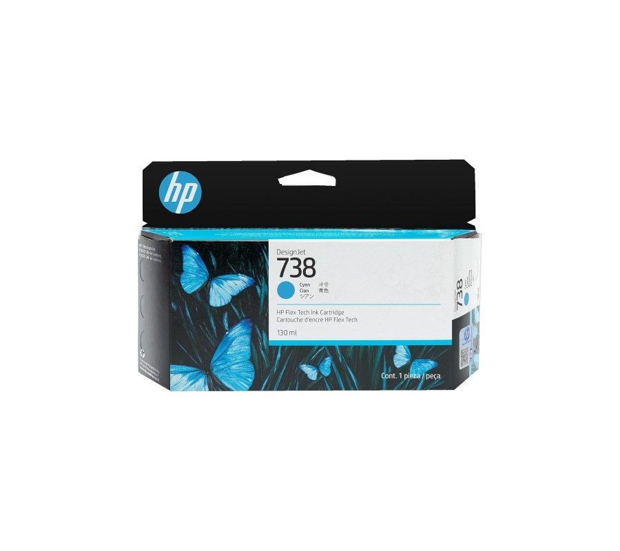 hp hp designjet 738 cartucho cian 130ml