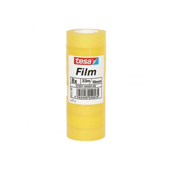 tesa torre 8 rollos cinta adhesiva standard 19mm.x33m. transparente tesa 57207-00001-01