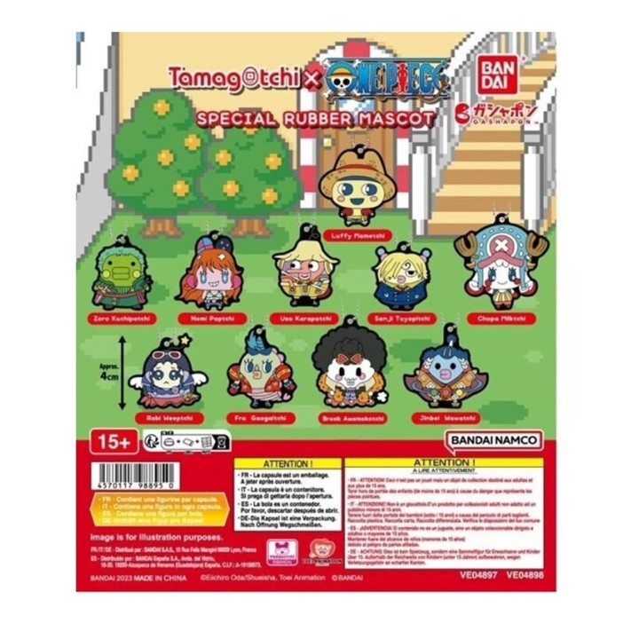 bandai set gashapon lote 40 articulos one piece x tamagotchi special rubber mascot