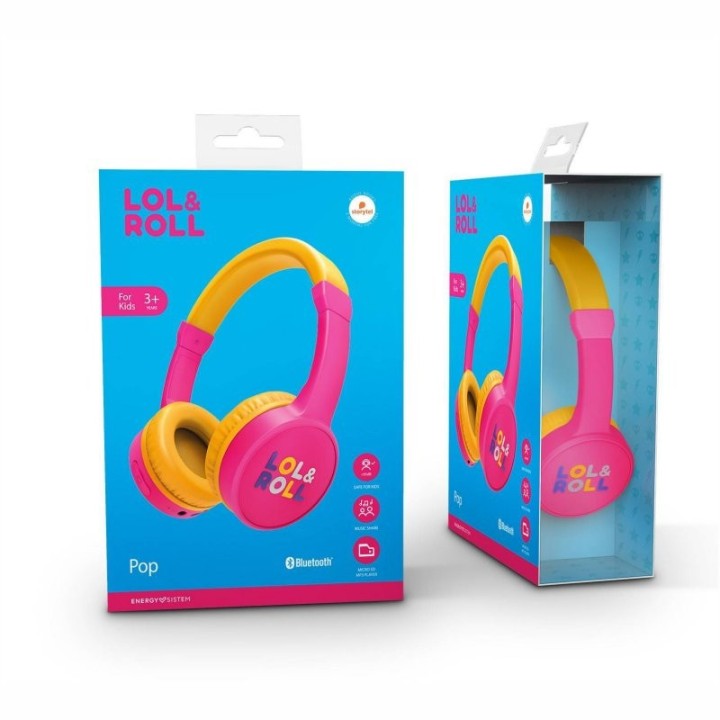 energy lol&roll auriculares pop kids bt pink