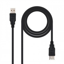 nanocable nanocable cable usb 2.0, tipo a/m-a/h, negro, 3.0 m