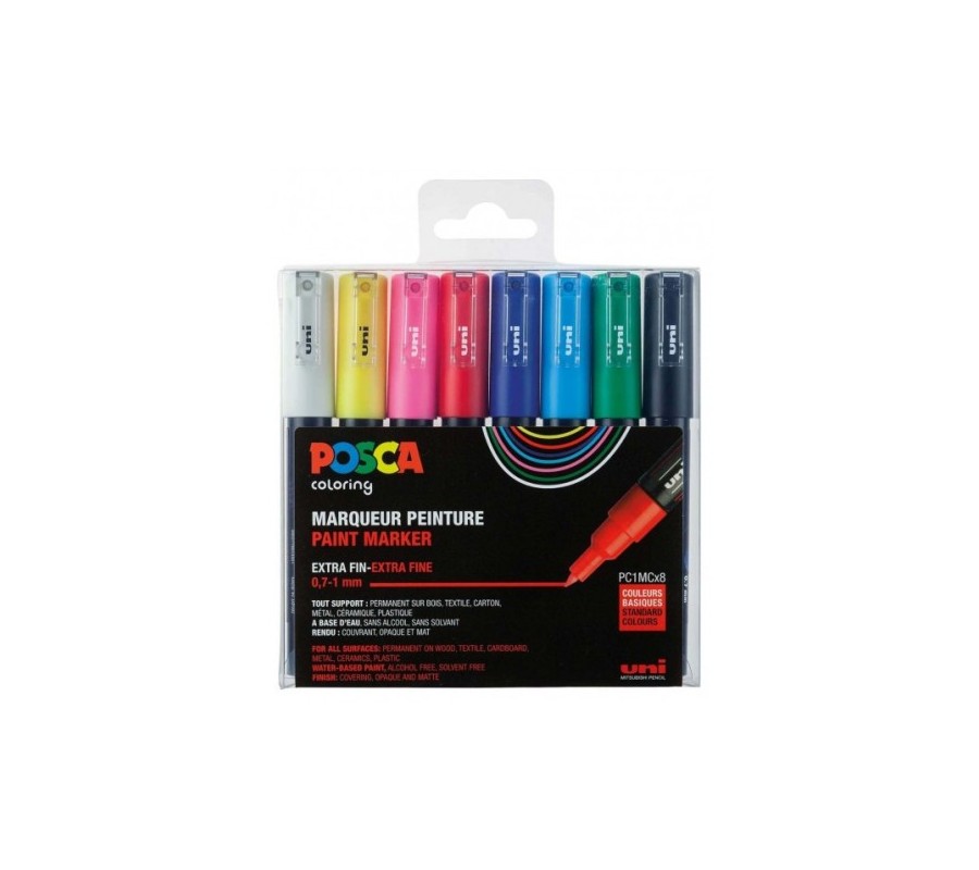 uni-ball estuche 8 uds. pc1m basic posca uniball 182634667