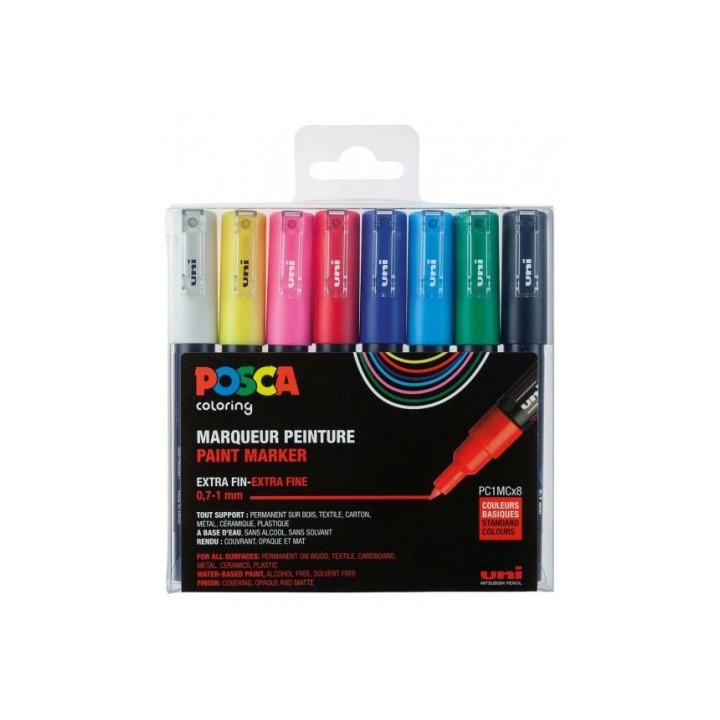 uni-ball estuche 8 uds. pc1m basic posca uniball 182634667