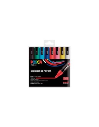 uni-ball estuche 8 uds. pc-5m basic posca uniball 182634679