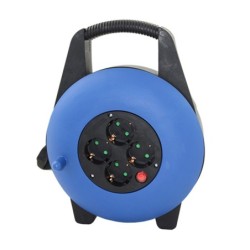 silver regleta alargadera enrollacables 4 tomas -  15m -  16a -  250v -  3x1.5mm -  color azul