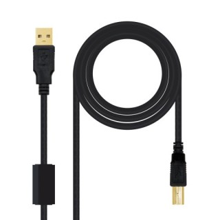 nanocable nanocable  cable usb 2.0 impresora hq con ferrita, tipo a/m-b/m, negro, 2.0 m (10.01.1202)