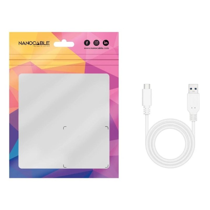 nanocable cable usb 3.1 gen2 usb-c/a 1 m blanco