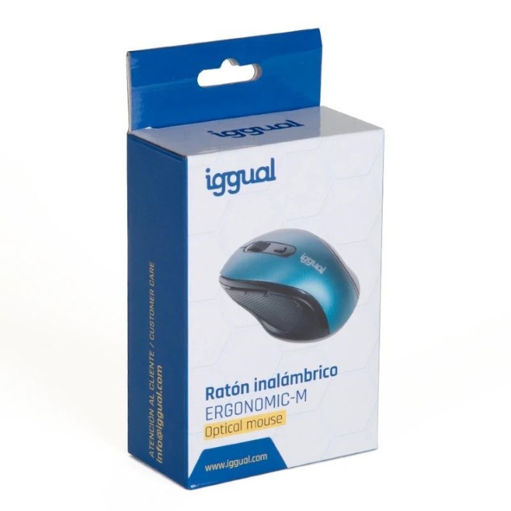 iggual raton inalambrico ergonomic-m-1600dpi azul