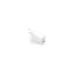 cargador aisens gan 20w, 1xusb-c pd3.0, 1xusb-a qc3.0, blanco