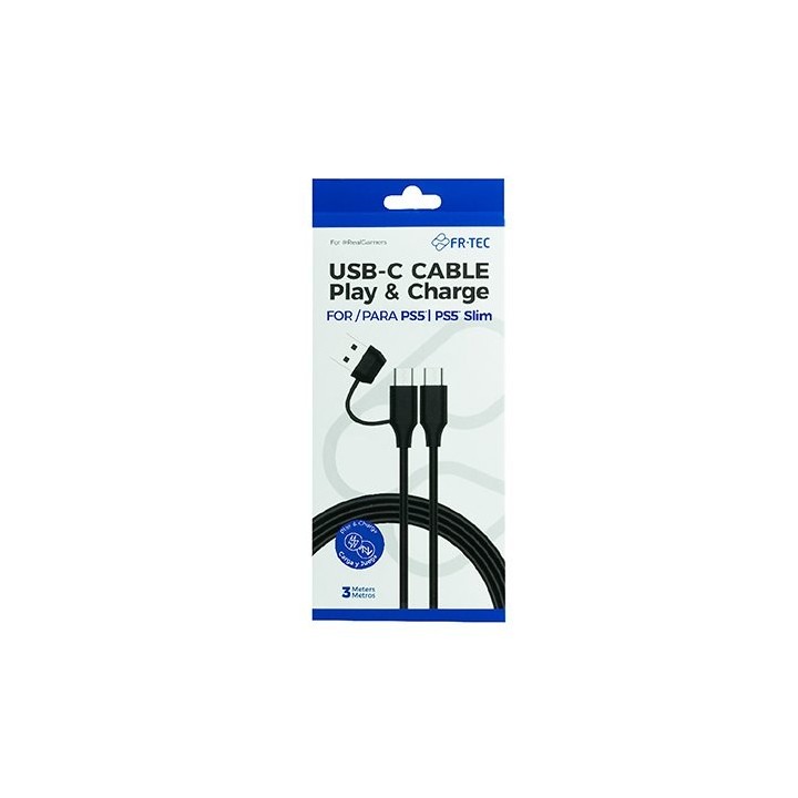 cable play   charge fr-tec ps5 usb-c  3m usbc a usbc adap usba 3m