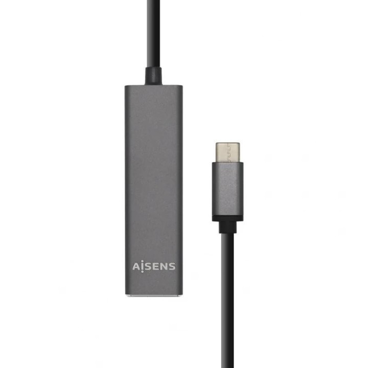aisens hub usb 3.1 usb-c/m-4xtipo a/h gris, 15cm
