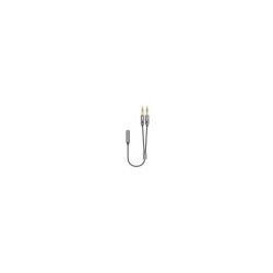 cable adaptador aisens audio jack 3.5 4p/h-2xjack 3.5 3p/m 25cm