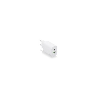 cargador aisens 20w 1xusb-c pd3.0 1xusb-a qc3.0 blanco