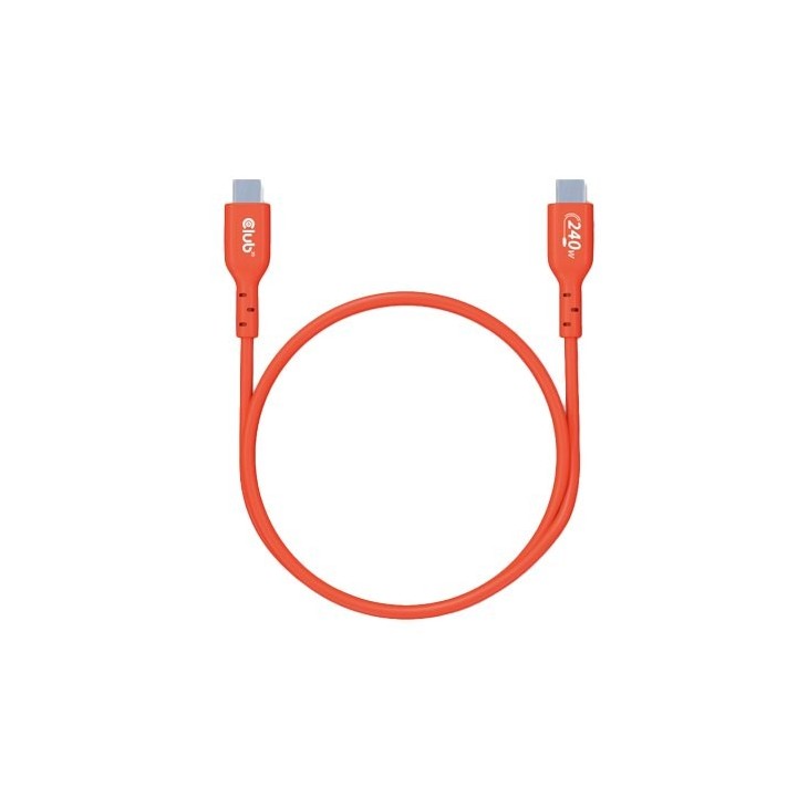 cable carga 240w club3d certificado usb2 tipo-c 1m usb-if datos 480mb  pd 240w(48v 5a) epr m m 1m