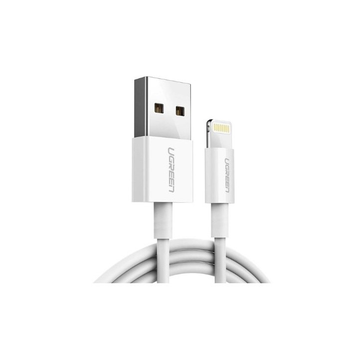 cable ugreen usb-a male a lightning mfi 1m white mfi apple cable usb-a to lightning cable 1m