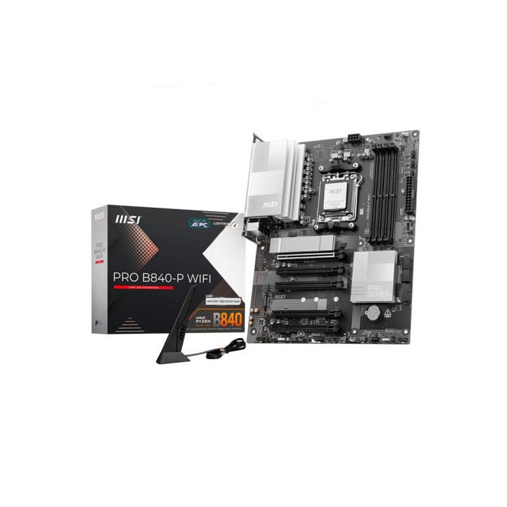 msi placa msi pro b840-p wifi,amd,am5,b840,4ddr5,usb type-c,wifi,aura,atx