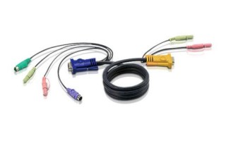 aten cable kvm ps/2 con audio y sphd 3 en 1 de 1,8 m