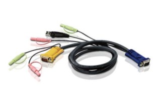 aten cable kvm usb con audio y sphd 3 en 1 de 5 m