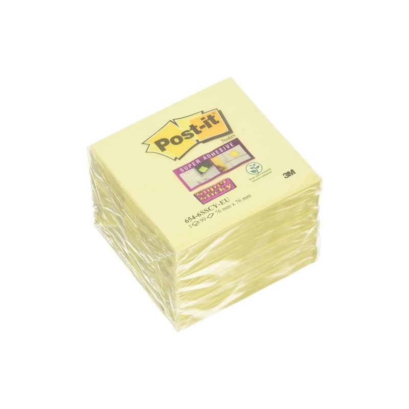 post-it pack 18+6 blocs 90 hojas z-notes adhesivas 76x76mm super sticky canary yellow r330-sscy-vp20