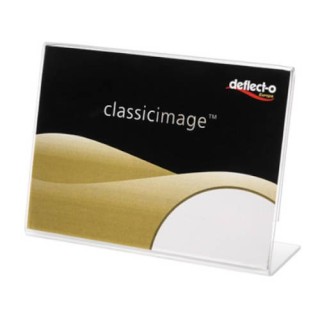deflecto expositor de sobremesa en forma l poliestireno a5 horizontal deflecto 47505