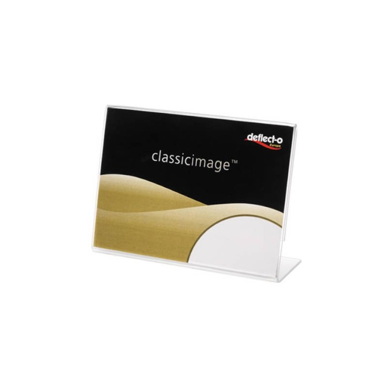 deflecto expositor de sobremesa en forma l poliestireno a5 horizontal deflecto 47505
