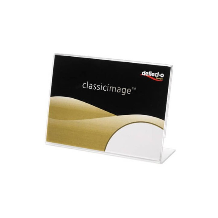 deflecto expositor de sobremesa en forma l poliestireno a5 horizontal deflecto 47505