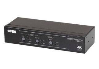 aten switch de matriz hdmi 4k real 2 x 2 con desincrustador de audio