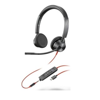poly auriculares poly estereo blackwire 3325 con certificacion microsoft teams usb - c + conector de