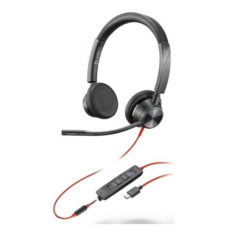 poly auriculares poly estereo blackwire 3325 con certificacion microsoft teams usb - c + conector de