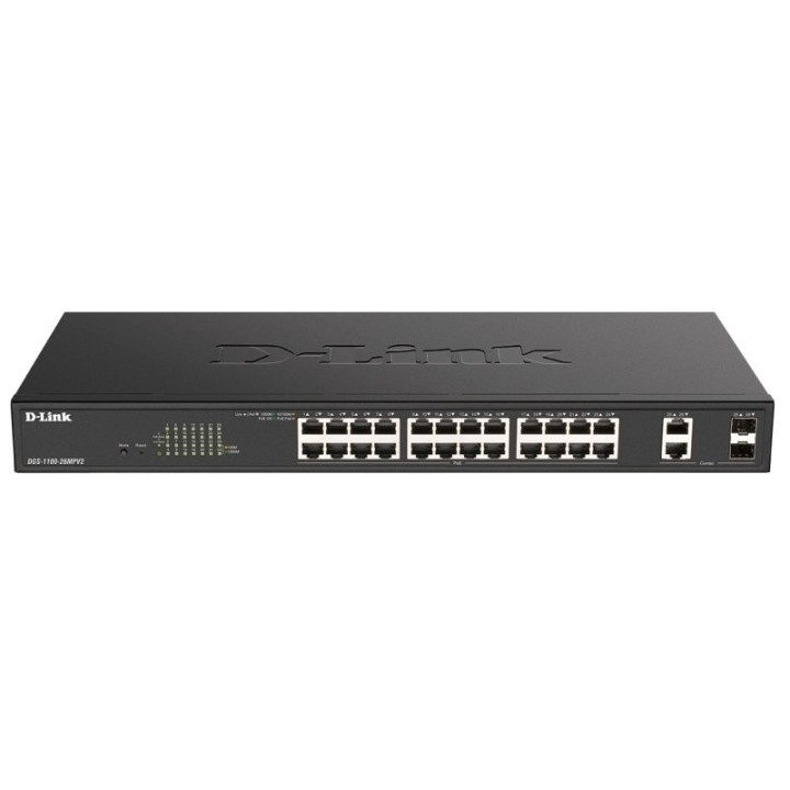 d-link dgs-1100-26mpv2/e switch 24xpoe+ 2xsfp comb