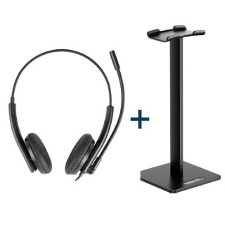 iggual kit auriculares enc3030 + soporte sa22